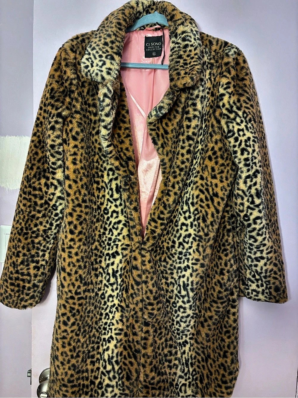 Ci Sono Faux Fur Collection Leopard Print Coat Leopard Print Faux Fur Coat